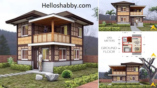 2 Story Amakan House Design With 3 Bedrooms 6 X 6 Meters